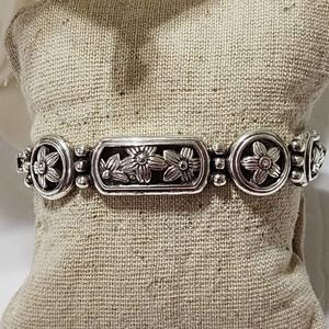 Brighton vintage Summerset silver floral‎ link bracelet